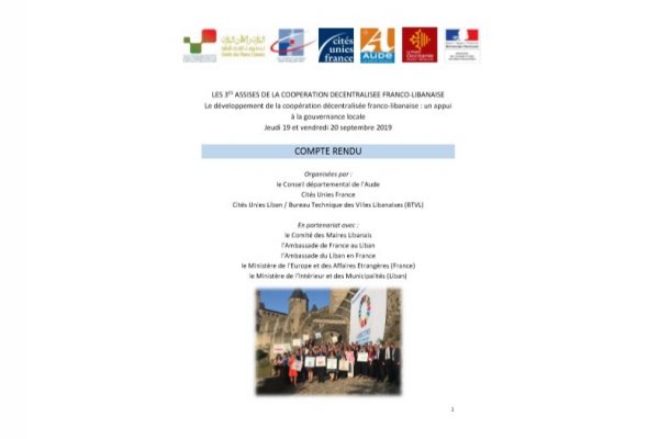 Compte-rendu des 3es Assises de la coopération décentralisée franco-libanaise