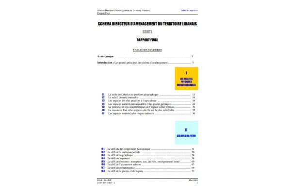 Schéma Directeur de l'Aménagement du Territoire Libanais