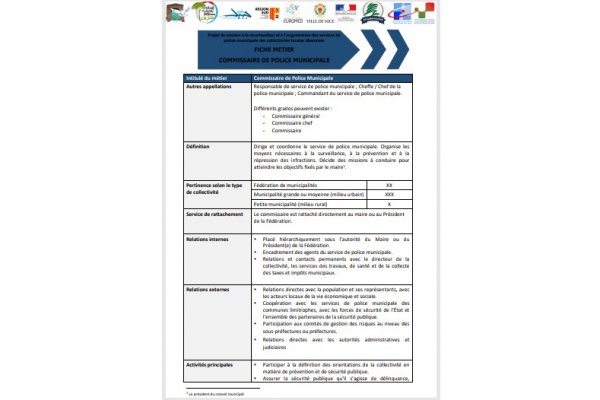 Fiche métier - Commissaire de police