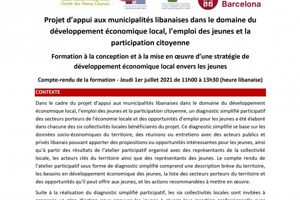 DIBA - Compte Rendu formation stratégie Développement économique