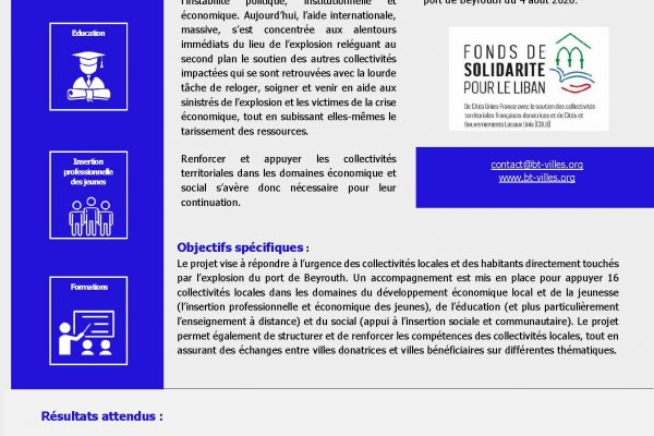 Fiche projet - Fonds de solidarité pour le Liban 2021-2022