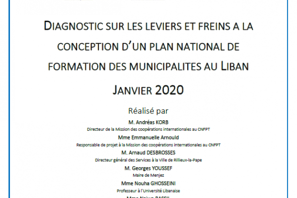 Diagnostic sur les leviers et freins à la conception d’un plan national de formation des municipalités au Liban